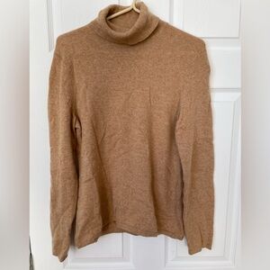 Lord & Taylor Camel Brown Cashmere Turtleneck Sweater